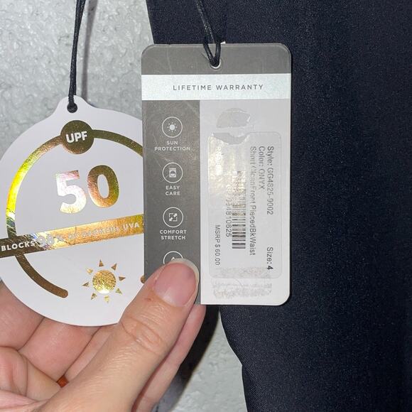 Tail White Label Women's Golf Fitted Clean Front Pieced Shorts black 4 - Picture 6 of 8